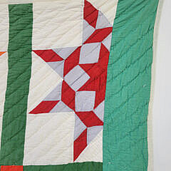 Vintage Multi-Color Star Patchwork Quilt, circa 1930s