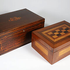 Two Antique Inlaid Trinket Boxes