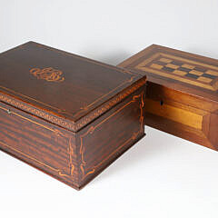 Two Antique Inlaid Trinket Boxes
