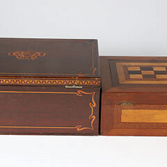 Two Antique Inlaid Trinket Boxes