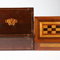 Two Antique Inlaid Trinket Boxes
