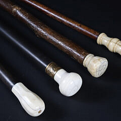 Group of Four Walking Sticks 19th Century