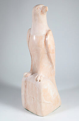 Carved Pink Marble Sculpture "Falcon"