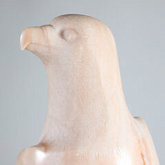 Carved Pink Marble Sculpture of a Falcon