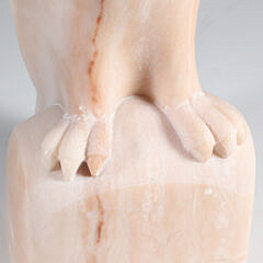 Carved Pink Marble Sculpture of a Falcon