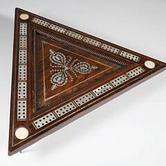 Fine Mother of Pearl Inlaid Cribbage Board, 19th Century