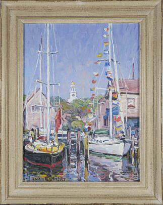 Jan Pawlowski Oil on Canvas "Nantucket Harbor"