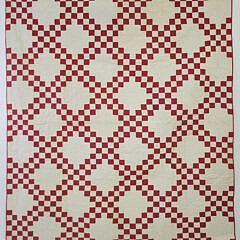 42654 Red and White Irish Chain Patchwork Quilt A 20241231_154103