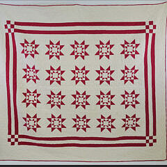 42655 Red and White Banded Star Quilt A 20250101_152721
