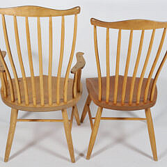 Set of Six Stephen Swift Signed Cherrywood and Ash Pomfret Windsor Dining Chairs