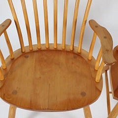 Set of Six Stephen Swift Signed Cherrywood and Ash Pomfret Windsor Dining Chairs