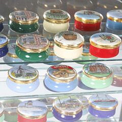 Fifty-One  Staffordshire Porcelain Nantucket Trinket Boxes