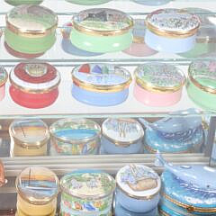 Fifty-One  Staffordshire Porcelain Nantucket Trinket Boxes