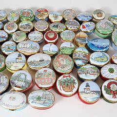 Fifty-One  Staffordshire Porcelain Nantucket Trinket Boxes