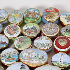 Fifty-One  Staffordshire Porcelain Nantucket Trinket Boxes