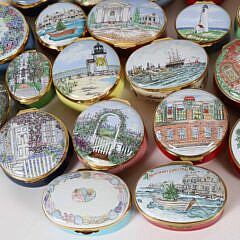 Fifty-One  Staffordshire Porcelain Nantucket Trinket Boxes