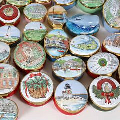 Fifty-One  Staffordshire Porcelain Nantucket Trinket Boxes