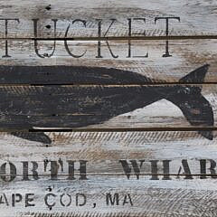 Contemporary Whale Sign “Nantucket Old North Wharf – Cape Cod, MA”