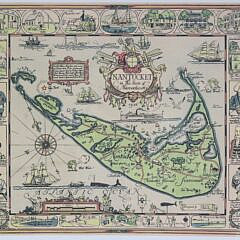 Tony Sarg Limited Edition Folk Art Map of Nantucket