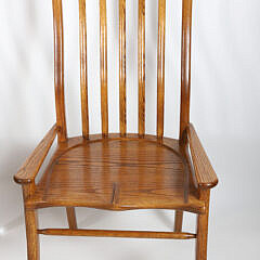 Scarce Set of Four Stephen Swift Oak High Back, Low Armchairs