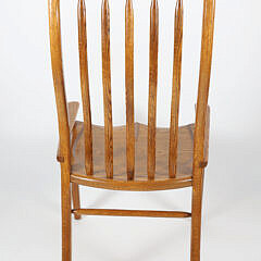 Scarce Set of Four Stephen Swift Oak High Back, Low Armchairs