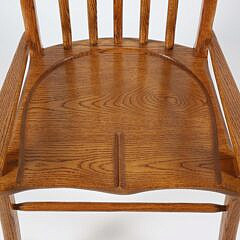 Scarce Set of Four Stephen Swift Oak High Back, Low Armchairs