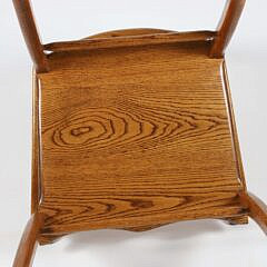 Scarce Set of Four Stephen Swift Oak High Back, Low Armchairs