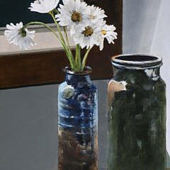 Roy Bailey Oil on Linen “Daisies Still Life”
