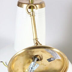 Pair of Modern White Metal Dome Kitchen Lights