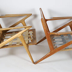 Two Danish Mid Century Modern “Z” Lounge Chairs, one by Poul Jensen for Selig