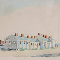 Doris and Richard Beer Watercolor on Paper “Old South Wharf”