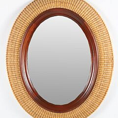 Ritch Leone Nantucket Basket Woven Wall Mirror 
