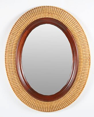 Ritch Leone Nantucket Basket Woven Wall Mirror 