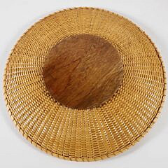 Twelve Nantucket Basket Trays with Center Scrimshaw Monogram “SDA”