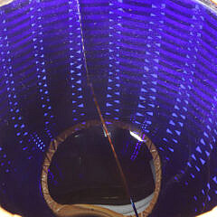 Three Paul Willer Cobalt Lined Nantucket Baskets
