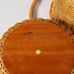 Three Paul Willer Cobalt Lined Nantucket Baskets