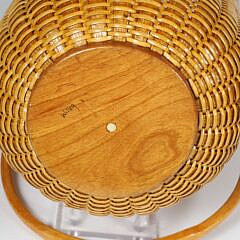 Paul Willer Tall Round Double Swing Handle Nantucket Basket