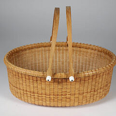 Bill Sevrens Double Swing Handle Oval Nantucket Basket
