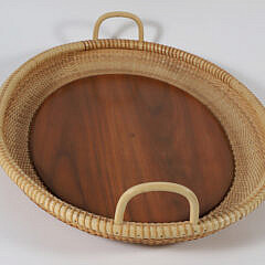 Oval Two Handle Nantucket Basket Serving Tray, circa 1991