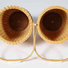Two Susan Chase Ottison Round Swing Handle Nantucket Baskets, circa 1993