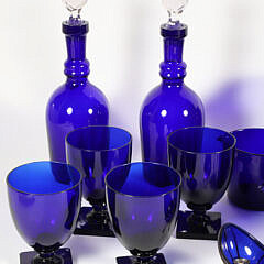 Collection of Sixteen Pieces of Cobalt Glassware