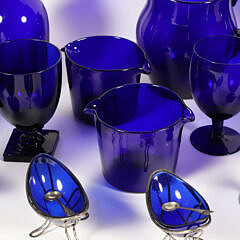 Collection of Sixteen Pieces of Cobalt Glassware