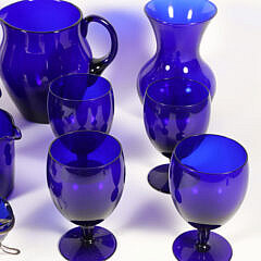 Collection of Sixteen Pieces of Cobalt Glassware
