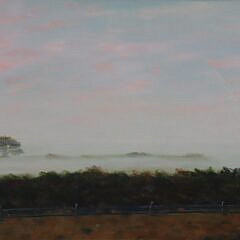 Robert Stark Jr. Oil on Canvas “Nantucket Foggy Landscape”