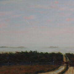 Robert Stark Jr. Oil on Canvas “Nantucket Foggy Landscape”