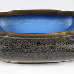 Chinese Late Qing Dynasty Cloisonne Oval Planter