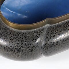 Vintage Chinese Cloisonne Oval Planter
