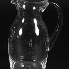 Simon Pearce Sankaty Golf Club Glass Bowl and Pitcher