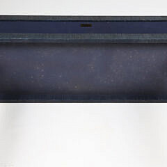Serena & Lily Blue Textured Grasscloth Fabric Wrapped Two Tier Console Table