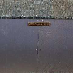 Serena & Lily Blue Textured Grasscloth Fabric Wrapped Two Tier Console Table